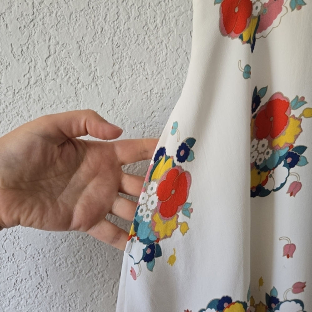 Boden 6p Ruth Midi Dress Ivory Blooming‎ Bouquet Cap Sleeve - Picture 4 of 7